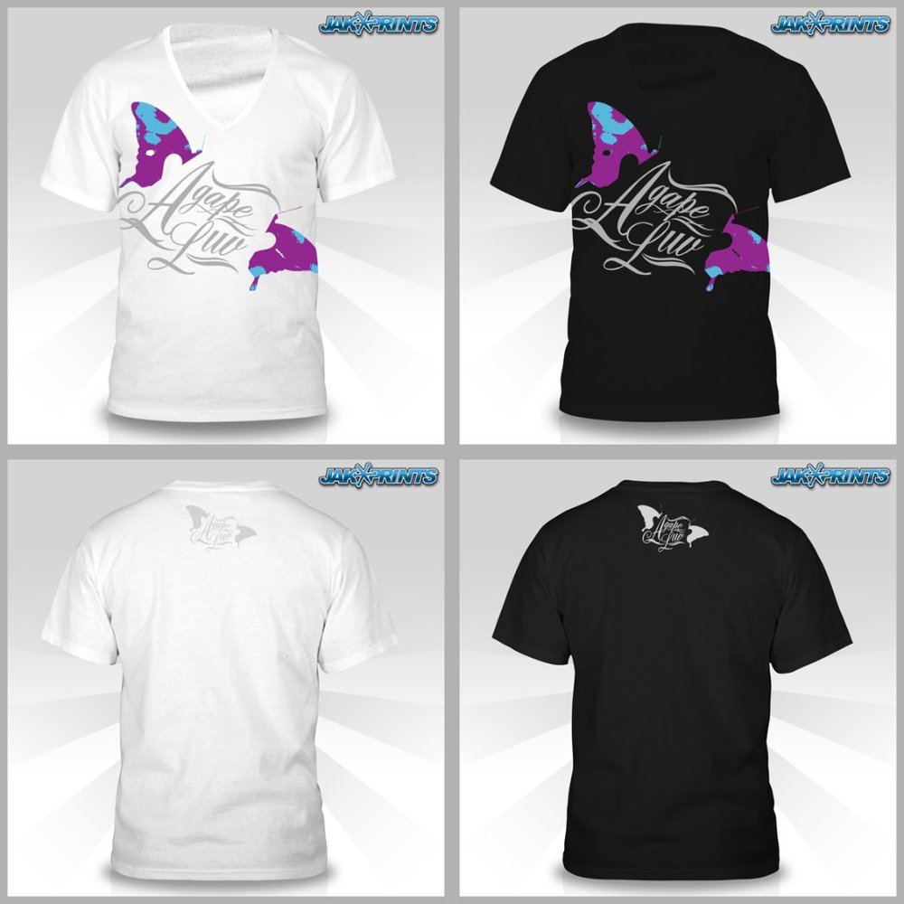 Agape Luv T Shirt (White, Black, MultiColor)